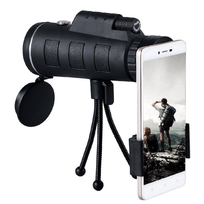 Compatible with Apple, Monocular Telescope Zoom Scope with Compass Phone Clip Tripod Main Image
