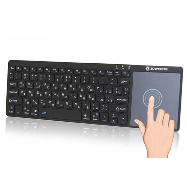 Zoweetek k12bt-1 Mini Wireless Bluetooth Keyboard Russian English Spanish Touchpad For Smart Tv Box Pc Android Phone Pad Hover Image