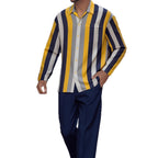 Print Striped Fashion Autumn Men's Suit