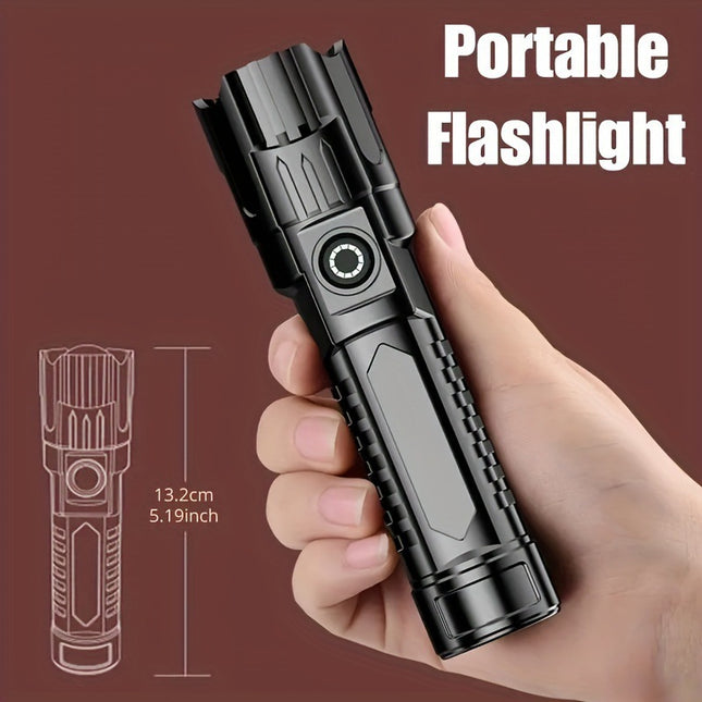 USB Rechargeable Flashlight With Retractable Focus Wide Beam