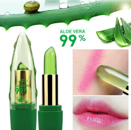 Aloe Vera Gel Color Changing Lipstick Gloss  Moisturizer Anti-drying Desalination Fine-grain Lip Blam Care Hover Image