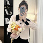 Temperament Slimming Design Velvet Short Stitching Jacket