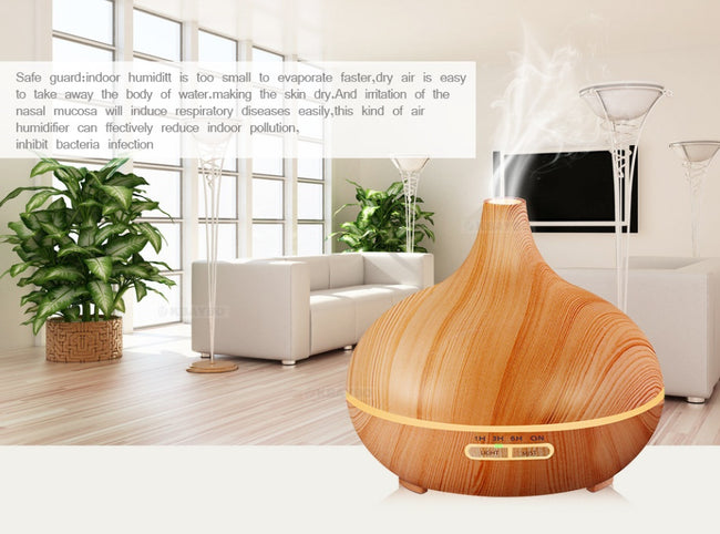 Creative Home Appliance Full Wood Grain Remote Control Aromatherapy Lamp Main Image