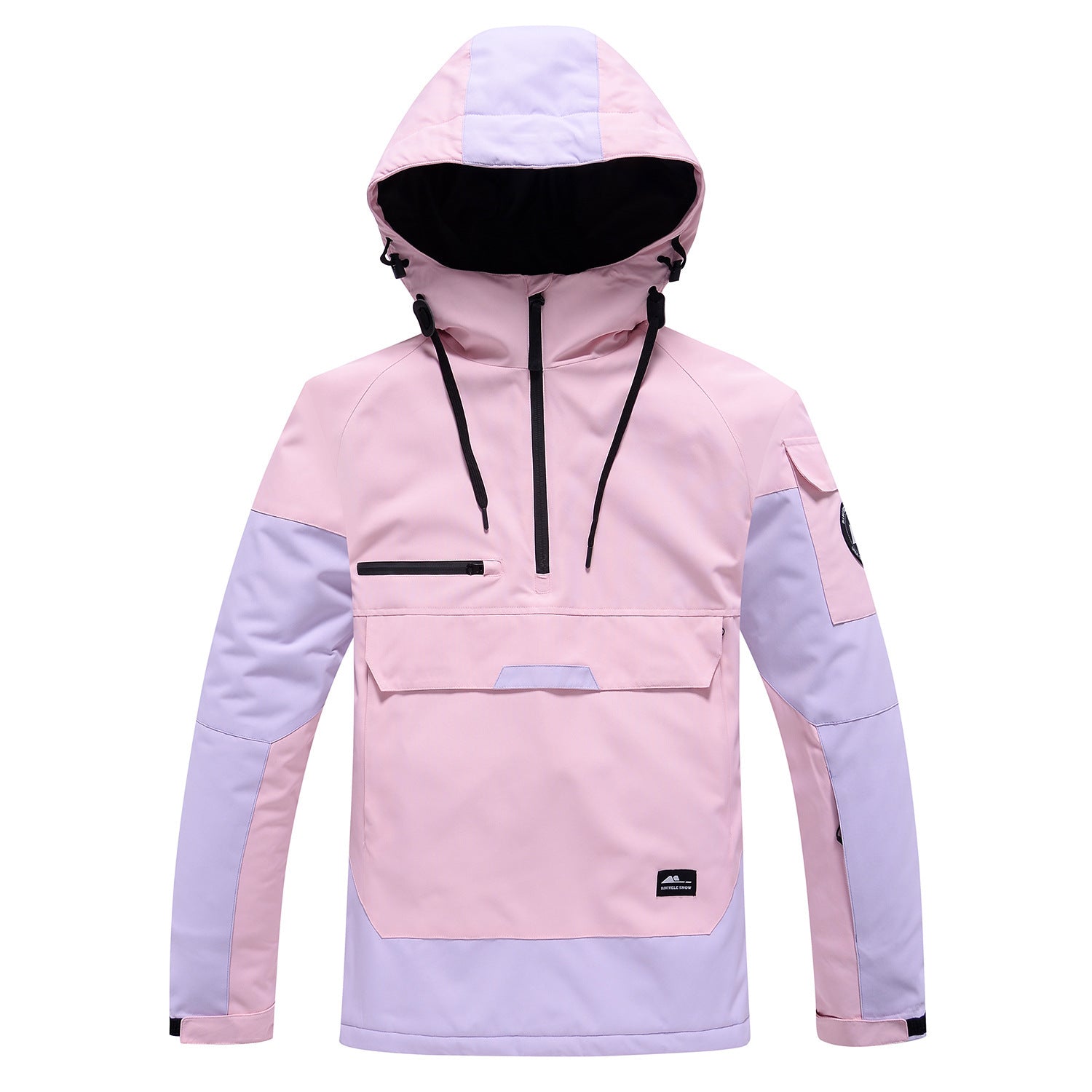 Contrast Color Windproof Water Breathable Couple Ski Hoodie