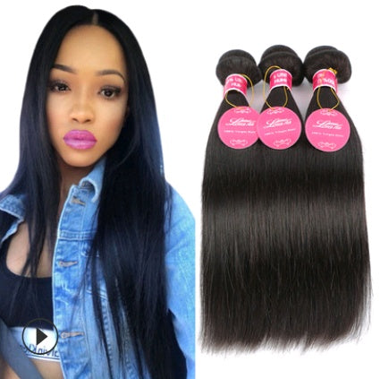 Real human hair straight wave human hair hair curtain natural color wig hair extension Hover Image