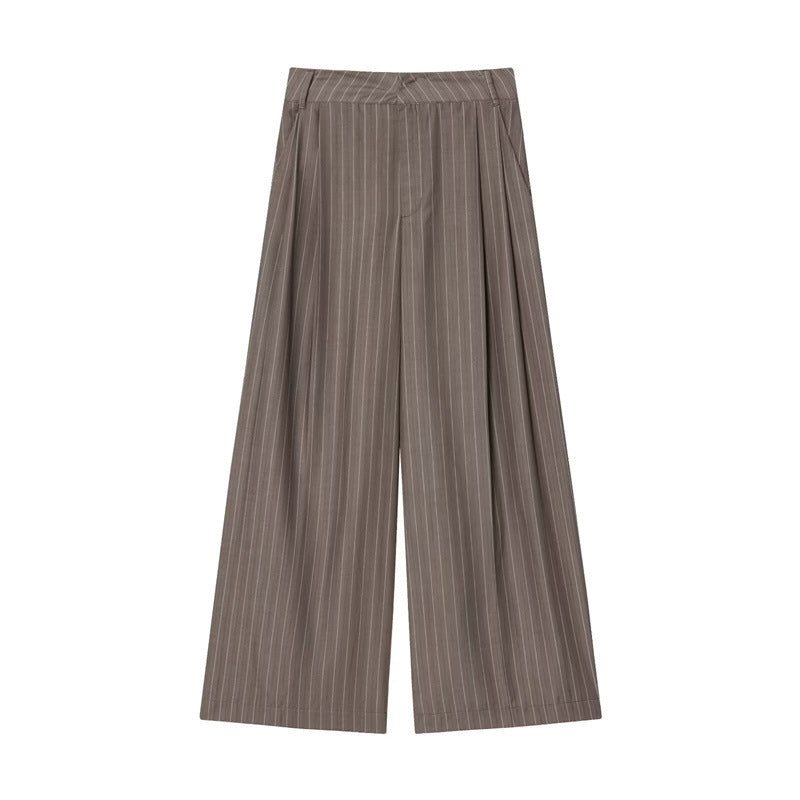Women's Versatile Flip Double Pleated Wide Leg Pants