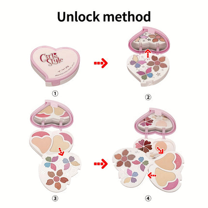Pink Love 24 Color Palette With Lip Glosses And Eyeshadows
