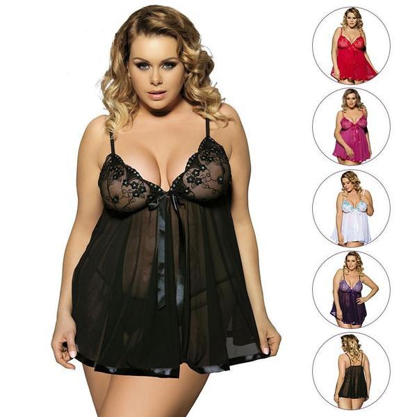 Women Sexy Lingerie Big Code 6XL  Sleepwear Sleepdress Hover Image