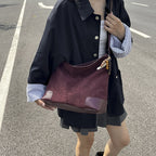 Women's Leather Large-capacity Suede Shoulder Crossbody