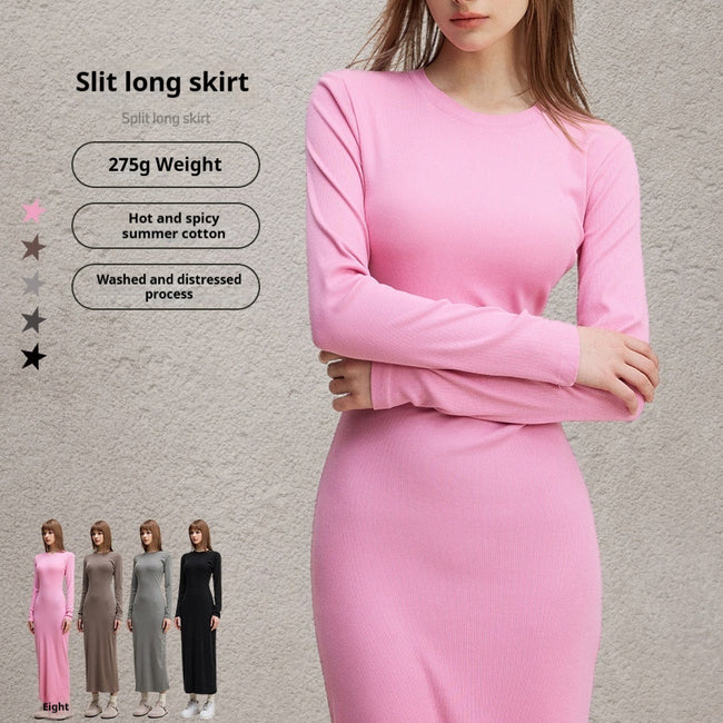 Long Sleeve Dress Split Sheath Dress For Women Hover Image