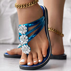 Floral Pattern Flip-Flops Comfortable Casual Summer Beach Slippers - Anklet Not Included