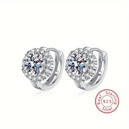 925 Silver Moissanite Earrings 1 Carat Easter Gift