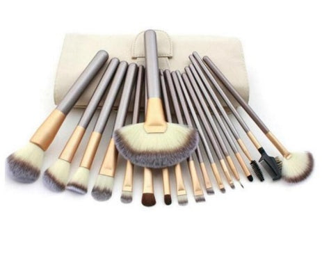 Persian Make-up Brush Suit Rice White Make Up Brush, Champagne Color Brush Handle Make-up Brush Without Hover Image