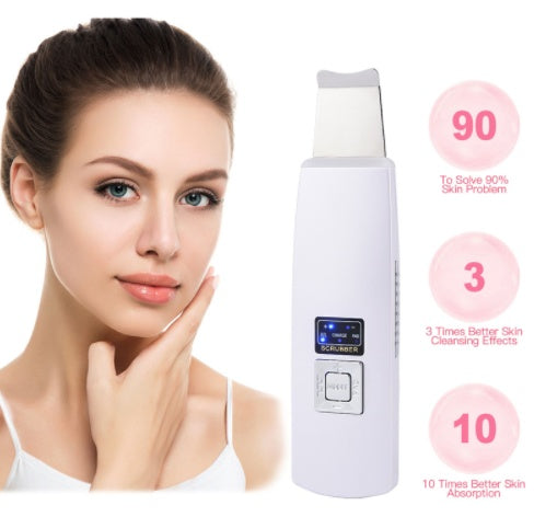 Ultrasonic Skin Scrubber Face Cleanser Blackhead Acne Removal Facial Spa Vibration Massager Ultrasound Peeling Clean Machine 394 Hover Image