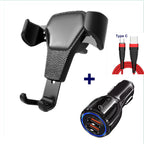 Leather grain gravity mobile phone car holder