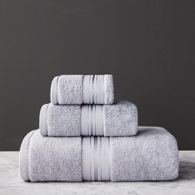 Pure Color Thick Cotton Bath Towel Set Towel Set Increased Pure Cotton Beach Towel Beauty Salon Bath Towel Hover Image
