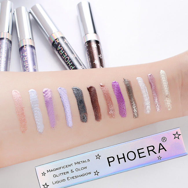 PHOERA Magnificent Metals Glitter and Glow Liquid Eyeshadow 12 Colors Main Image