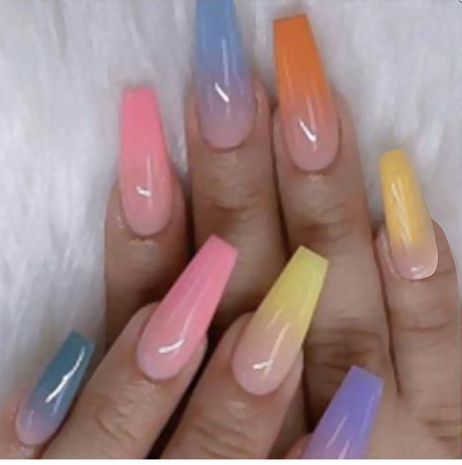 Long Ballet Nails With Flat And Pointed Water Droplets Hover Image