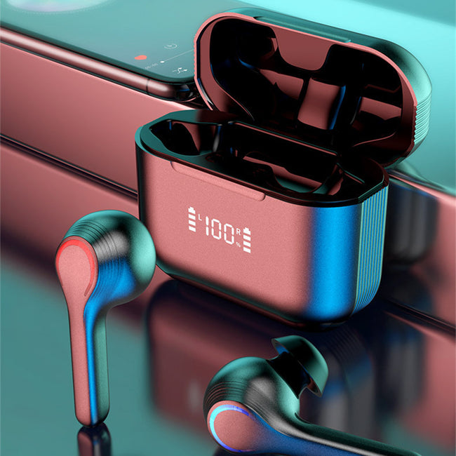 Touch Control Bluetooth Mini Earphones for Sports Music Stereo Digital Display in-ear Wireless Earbuds Hover Image