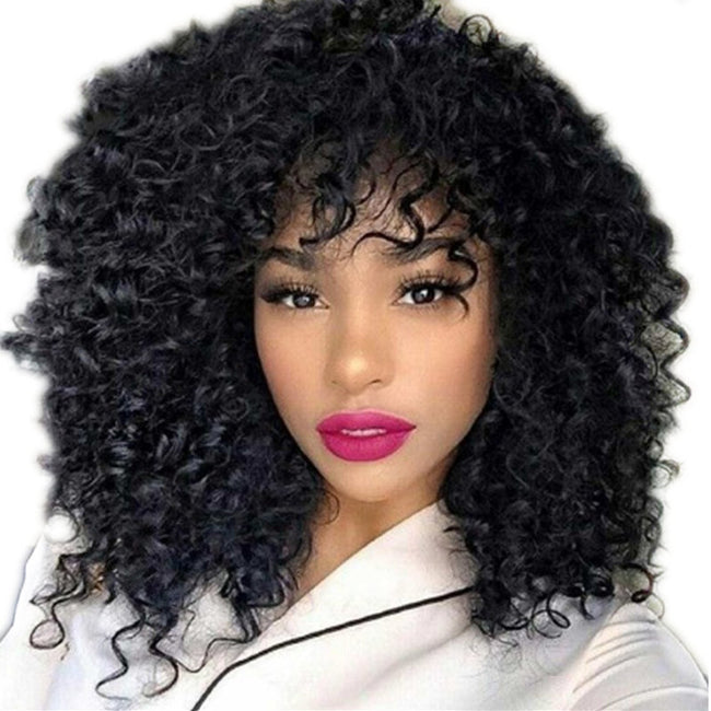 Manufacturers Supply European And American Wigs, African Short Curly Hair Female Wigs, Fluffy Small Curly Bangs, Long Curly Hair Wigs, Wigs Hover Image