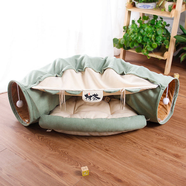 Pet Cats Tunnel Interactive Play Toy Mobile Collapsible Ferrets Rabbit Bed tunnels Indoor Toys Kitten Exercising Products Main Image