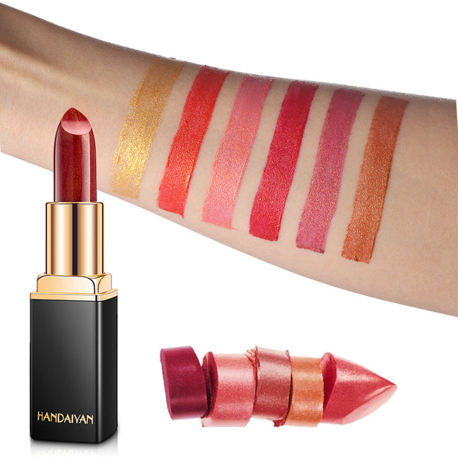 Shiny Metallic Lipstick Pearlescent Color Temperature Change Lipstick Gilt Lipstick Hover Image