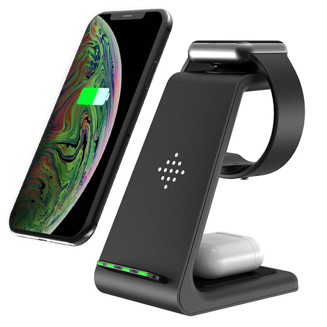 Wireless Charger Compatible With Iphone12 Three-In-One Charging Stand Iwatch6 Fast Charging Base Hover Image