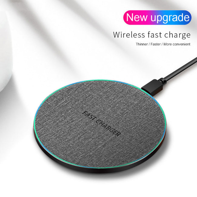 Qi Standard Ultra-Thin Fabric Aluminum Alloy Fast Charge Wireless Charger 15W Fast Charge Fast Charger Disc Wireless Charger Hover Image