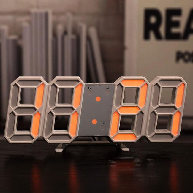 Three-dimensional Wall Clock, Silent Digital Alarm Clock, Three-dimensional Wall Clock For Living Room Hover Image