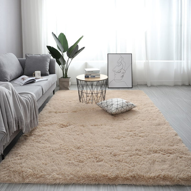 Nordic Fluffy Carpet Rugs For Bedroomliving Room Rectangle Large Size Plush Anti-slip Soft Carpet White Red 13 Colors Main Image