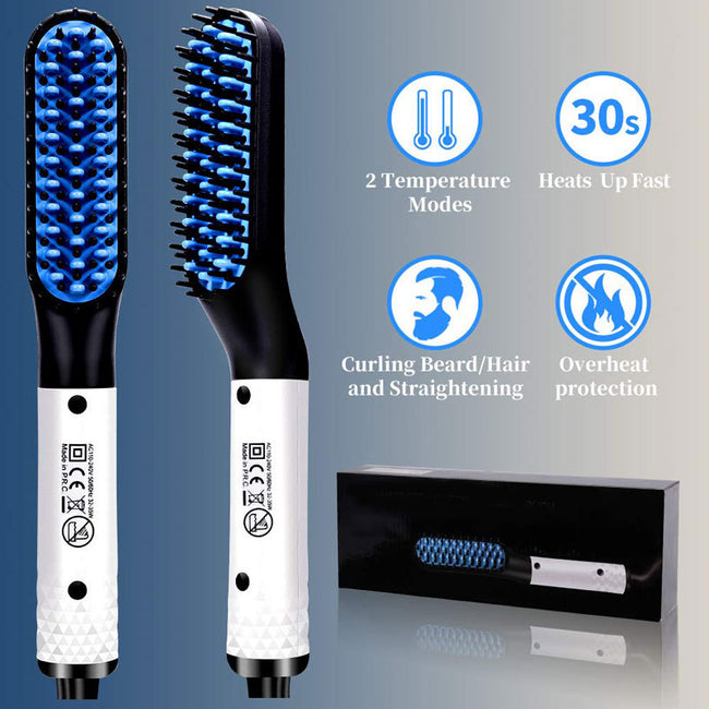 Multifunctional Hair Straightener Hair Comb Brush Men Beard Straightener Straightening Hover Image