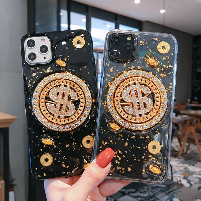 3D Diamond Dollar Turnplate Phone Case Luxury Designer Main Image