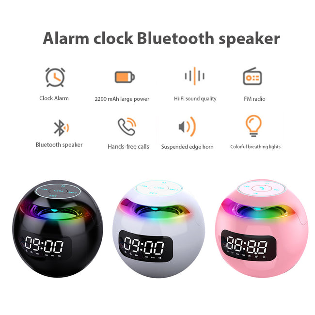 New Portable Wireless Alarm Clock Bluetooth Speaker Main Image