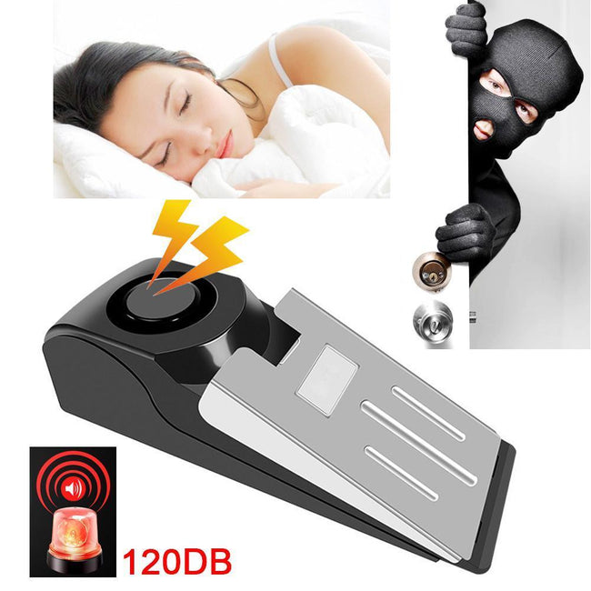 Electronic Burglar Alarm Intelligent Home Security Wedge Door Stop Alarm System Device Hotel Intruder Alert Detection Hover Image
