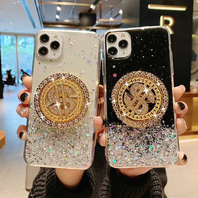 3D Diamond Dollar Turnplate Phone Case Luxury Designer Hover Image