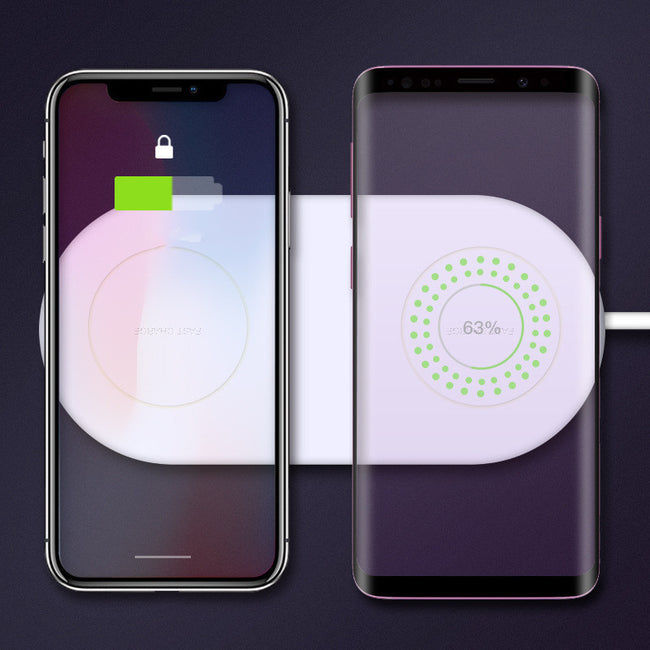 Mobile Phone Dual-charge Wireless Charger Supports Fast Charging Of Two Mobile Phones  Wireless Charger Hover Image