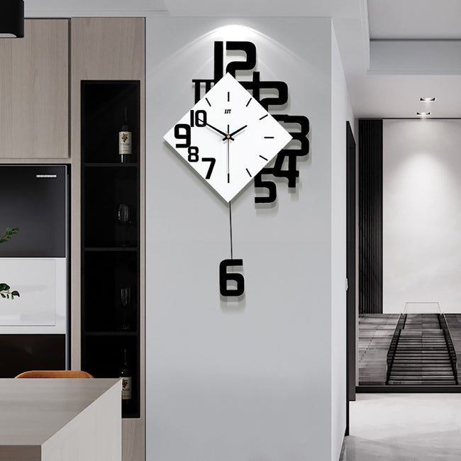 Personalized Digital Clock Fashion Wall Clock Wooden Creative Decorative Wall Watch Hover Image
