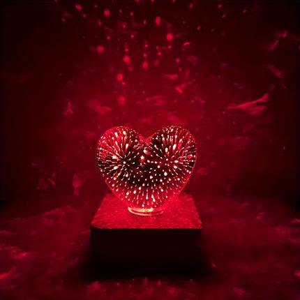 3D USB Powered Love Heart Fireworks Night Lamp LED Bedroom