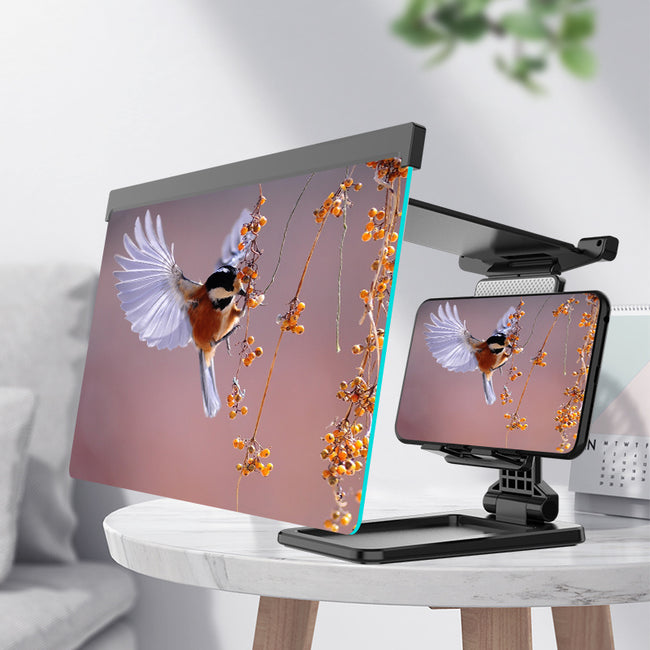 Compatible with Apple, 12 Inch Mobile Phone Screen Amplifier For IPad Movie Folding Shading 3D Screen Mobile Phone Amplifier Magnifier Cellphone Holder Main Image