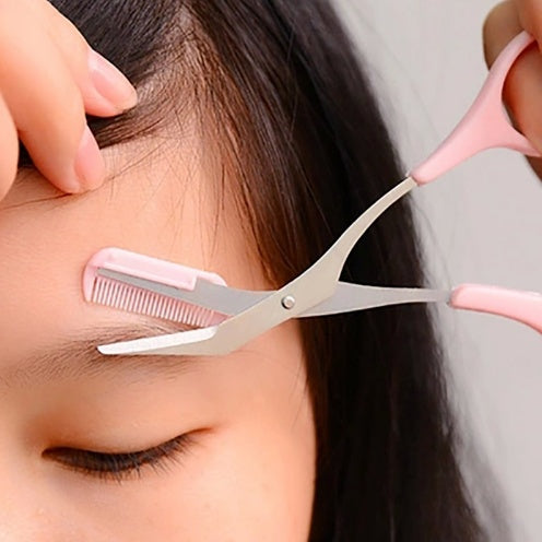 Beauty tools eyebrow scissors with eyebrow comb Hover Image