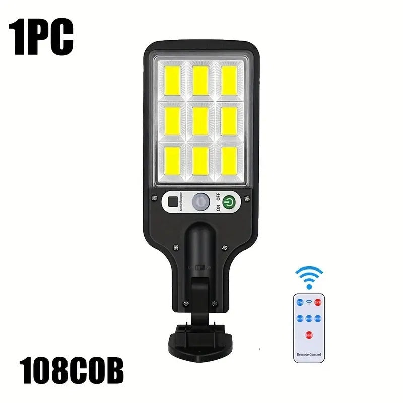 Solar Powered Motion Sensor Outdoor Garden Light With 108 COB LED Lights
