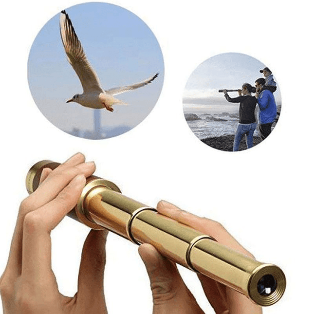 Portable Retro Folding Monocular Telescope Free Case 25X