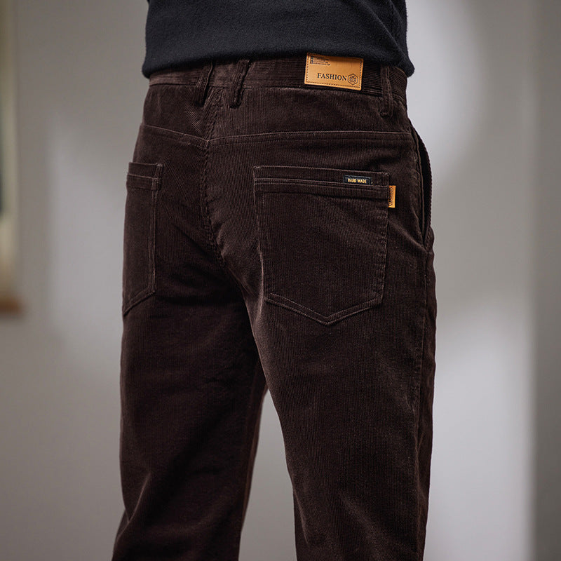 Slim Fit Straight Outerwear All-matching Warm Trousers