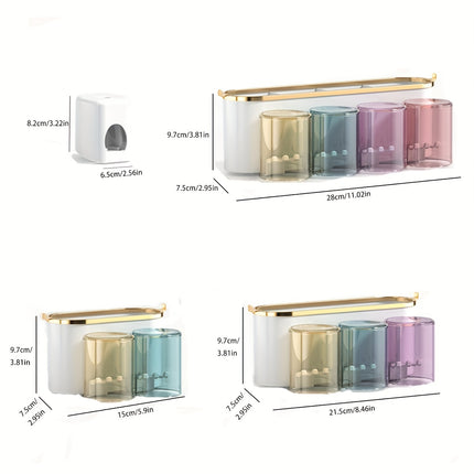 Wall Mounted Toothbrush Holder And Toothpaste Dispenser