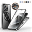 Anti-Privacy Metal Buckle Magnetic Support Wireless Charging Double-Sided Lens Full Cover Phone Case Protective Cover