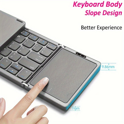 ZYY Ultra Thin Portable Foldable Wireless Keyboard Touchpad
