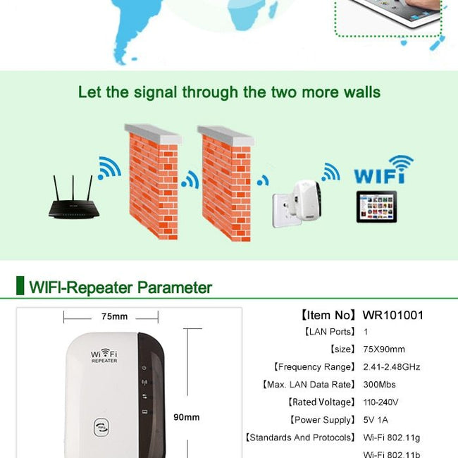 Wireless WiFi Repeater Wi-Fi Range Extender Main Image