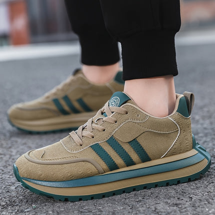 Mens Casual Sneakers Non Slip All Season Lace Up Brown Teal