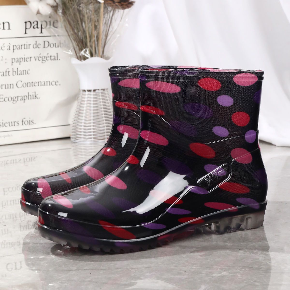 Four Seasons Fashion Rain Boots Women's Short Low-top Adult Waterproof Non-slip Water