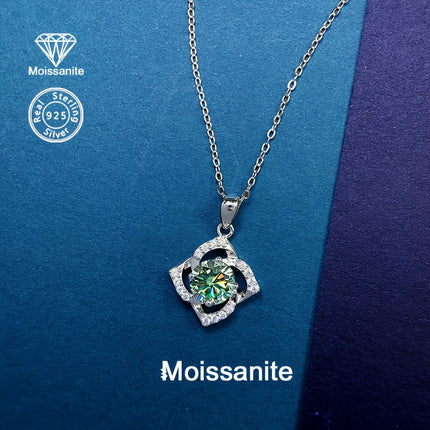 One Carat S925 Silver Moissanite Windmill Pendant Necklace